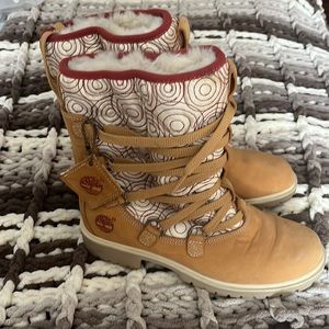 Women winter Timberland boots.